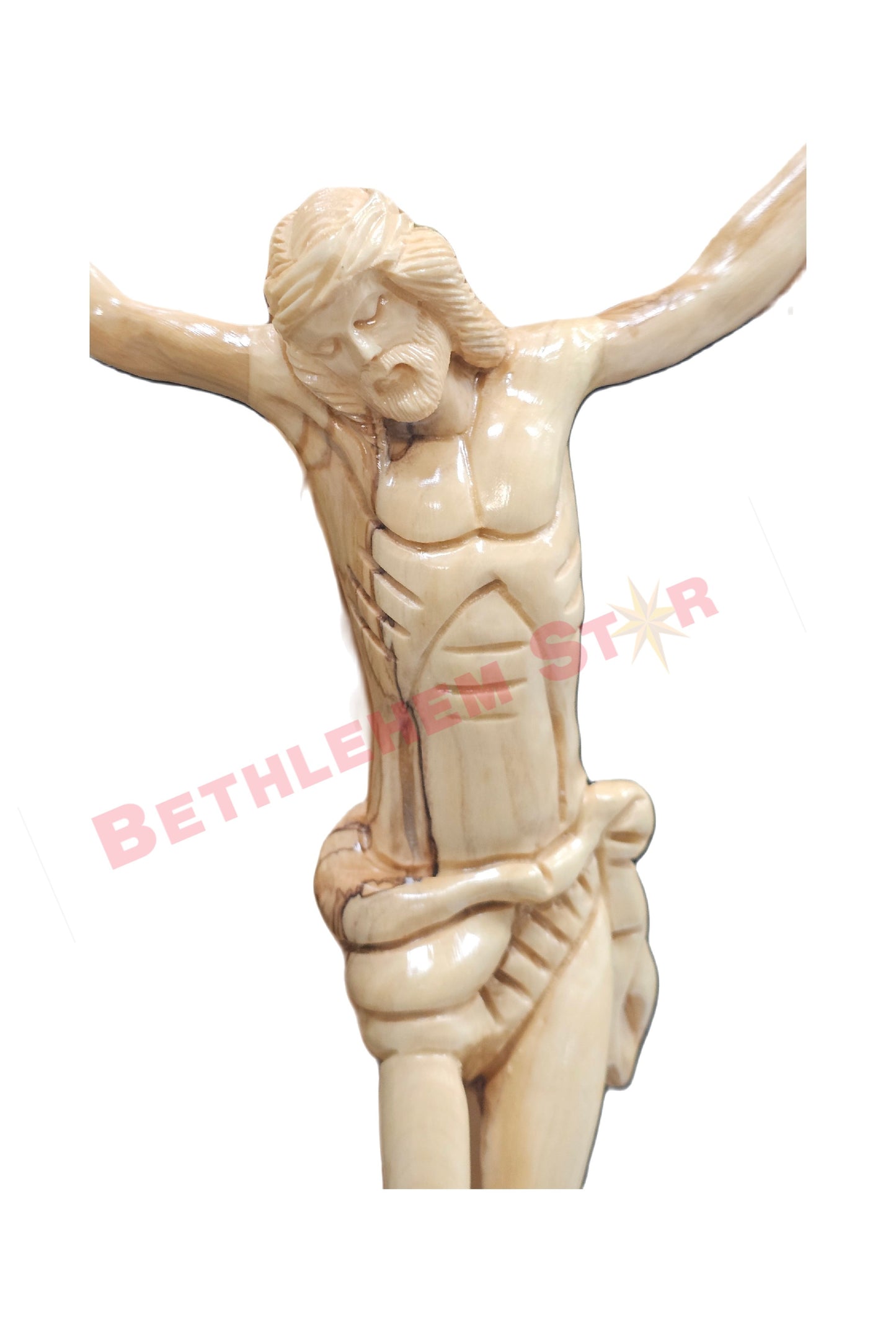 Olive wood Cross R 50cm with Stand