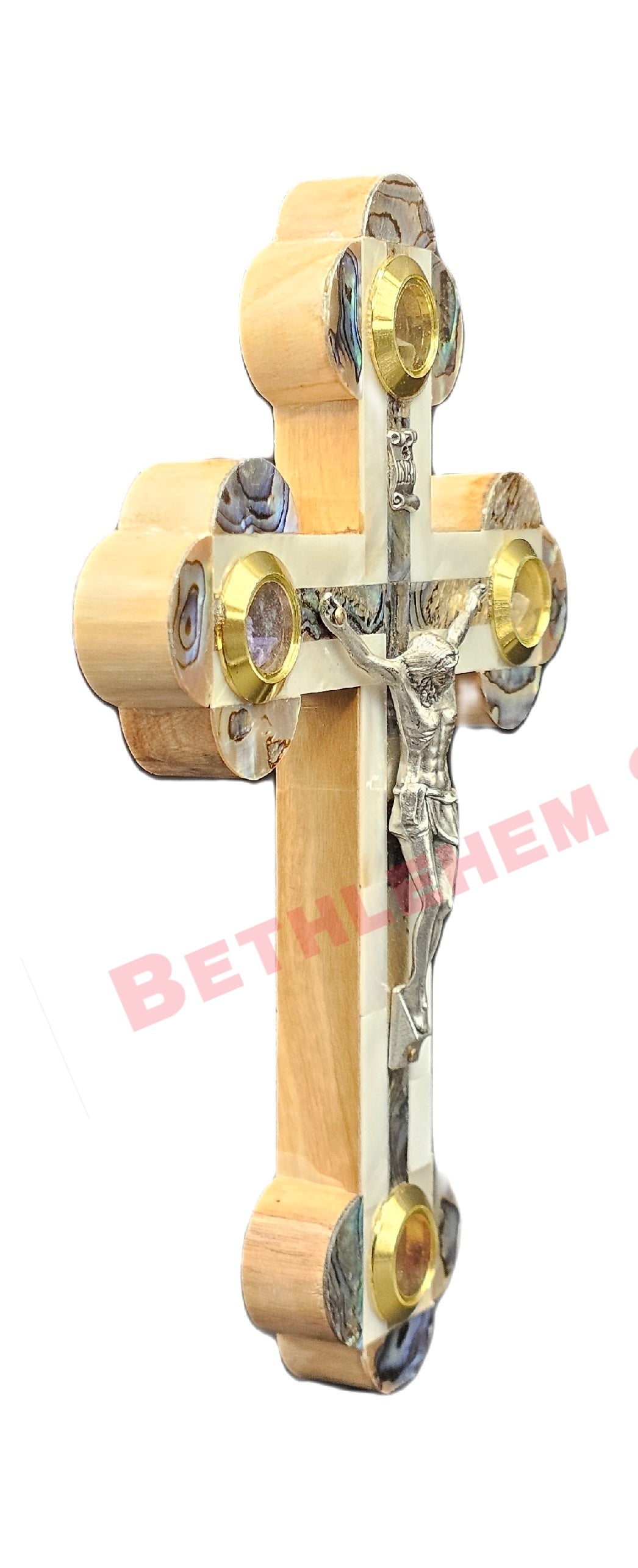 Mother of pearls & Olive wood Cross RMF 12cm