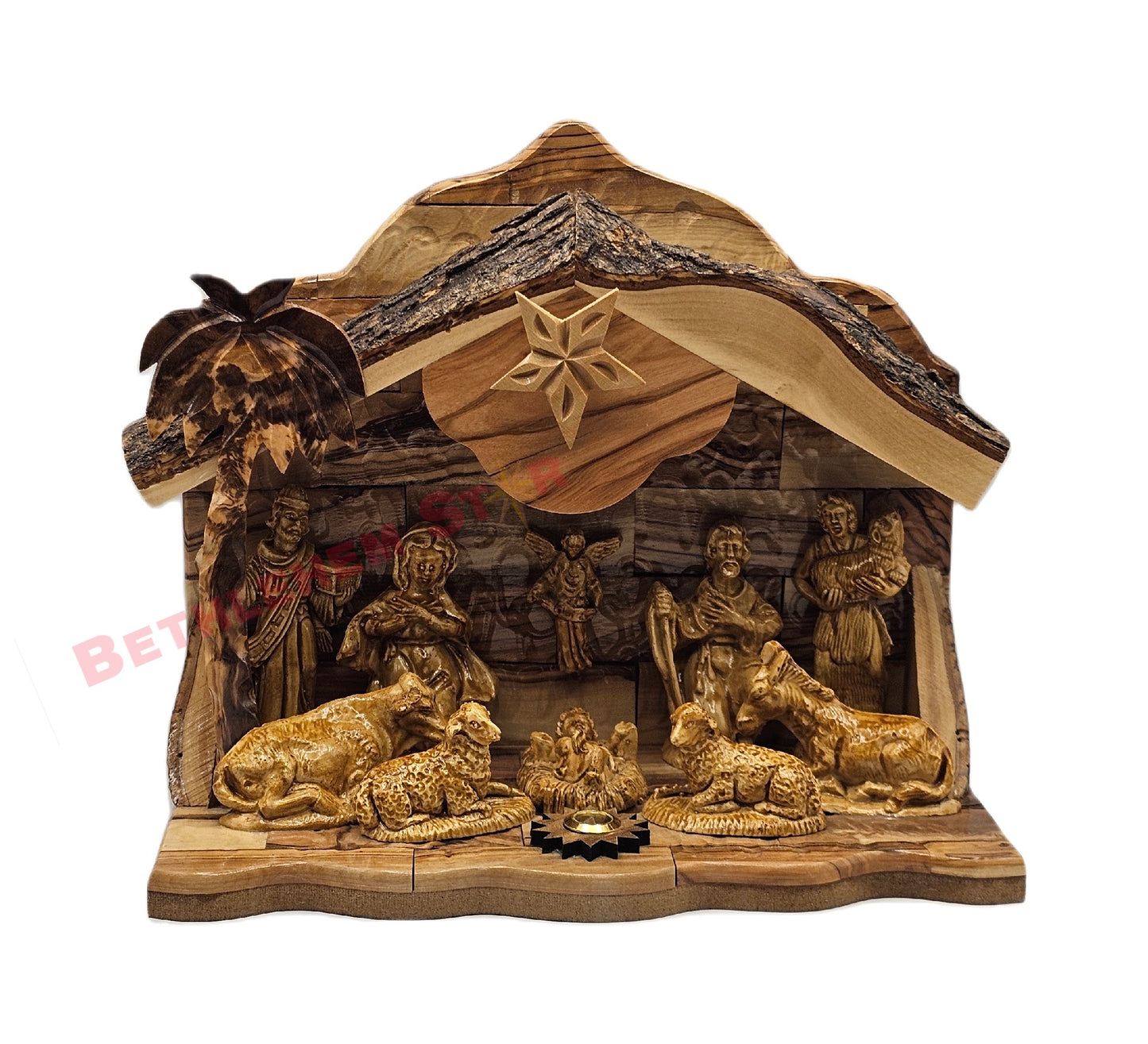 olive wood nativity scene