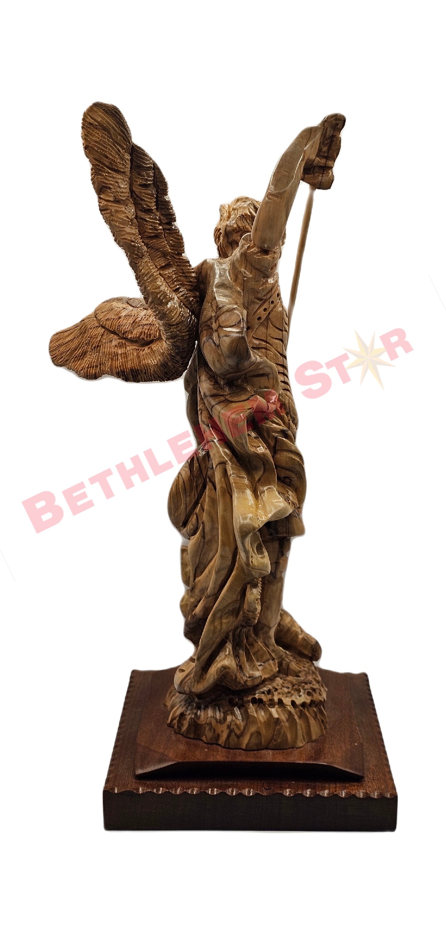 Medium St.Michael Pro Olive wood carving