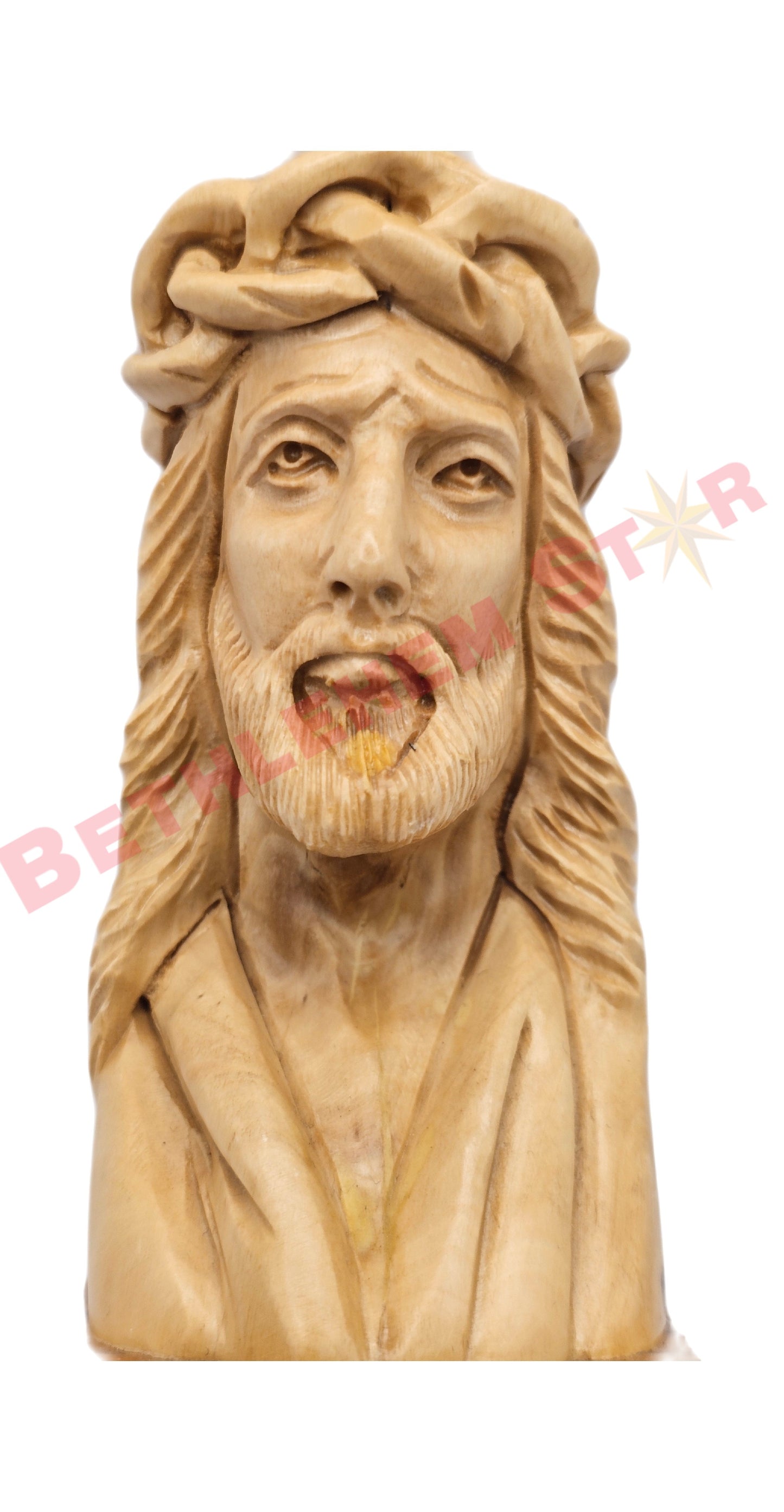 Head of Jesus olive wood Small