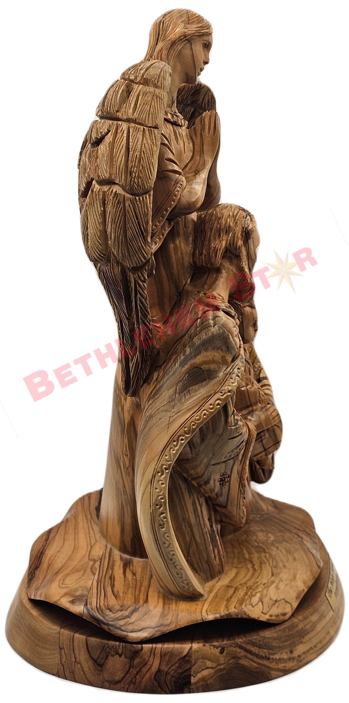 Guardian Angel with Holy Family Large Pro Olive wood