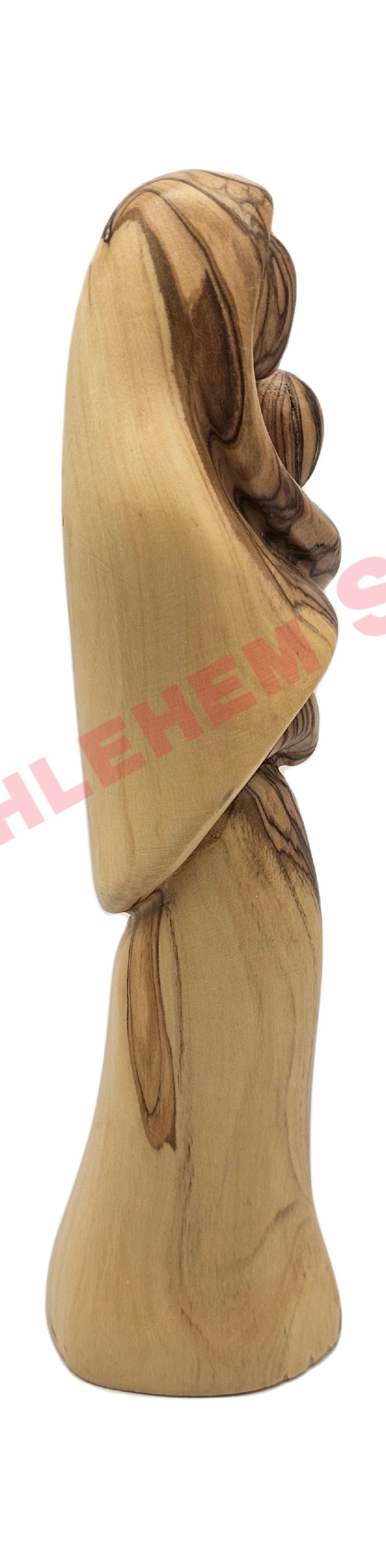 Faceless Madonna and Child - Mary with Baby Jesus Olive Wood Statue Medium