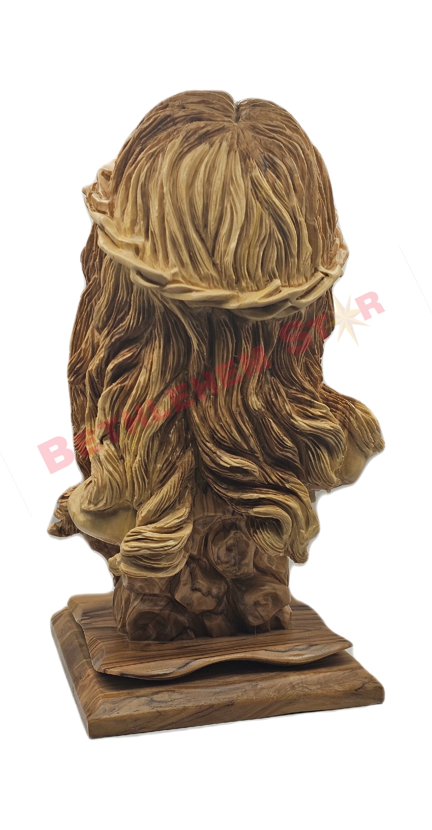 Large Jesus Bust Hand Carved from Olive wood
