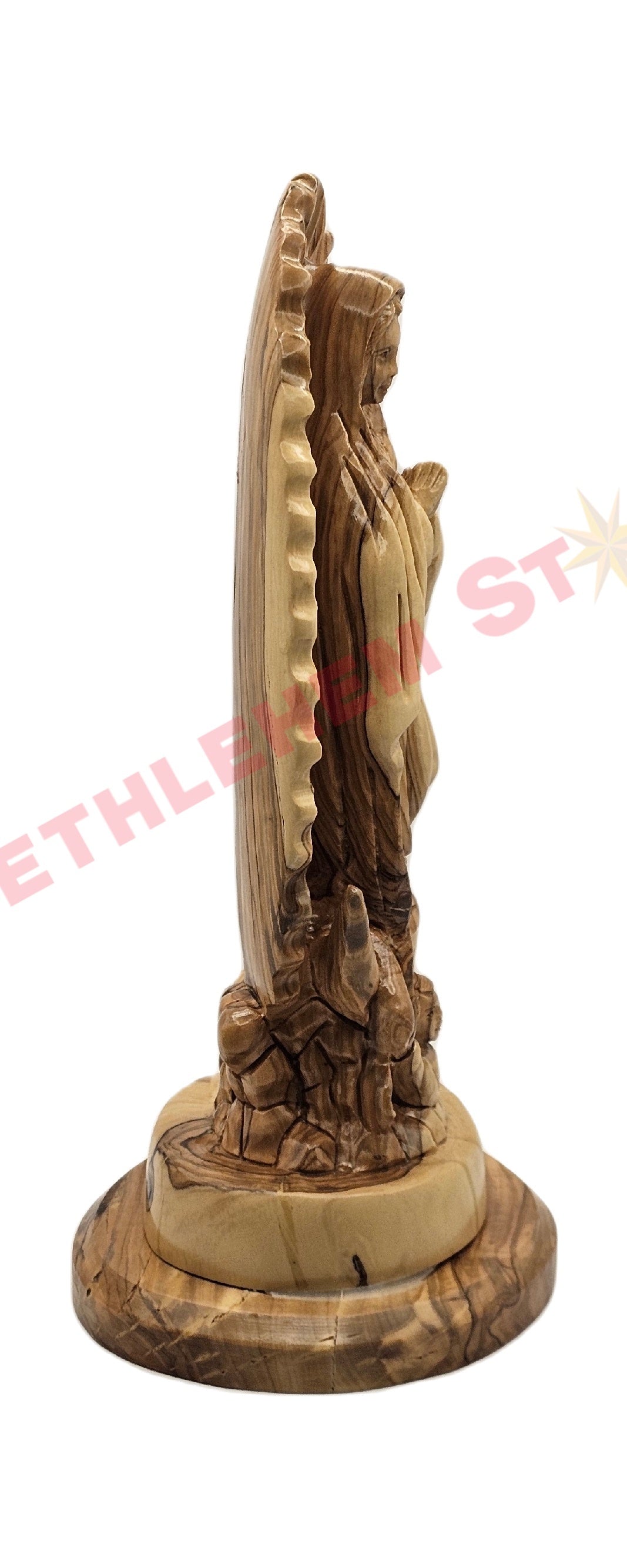 Hand Made Olive Wood Statue of Our Lady of Guadalupe