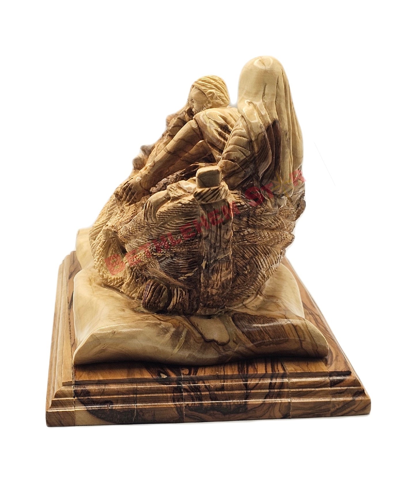 Jesus with His Disciples in Olive Wood Carved Fishing Boat