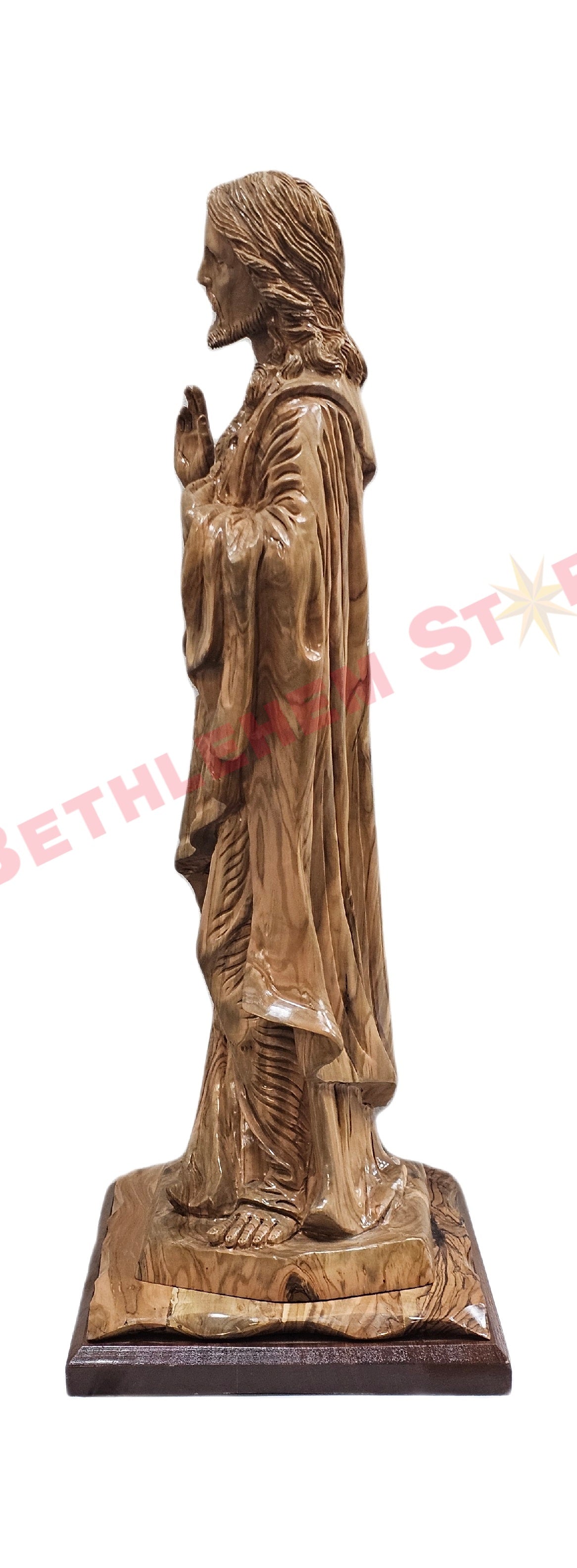 The Sacred heart of Jesus professionally hand carved from olive wood