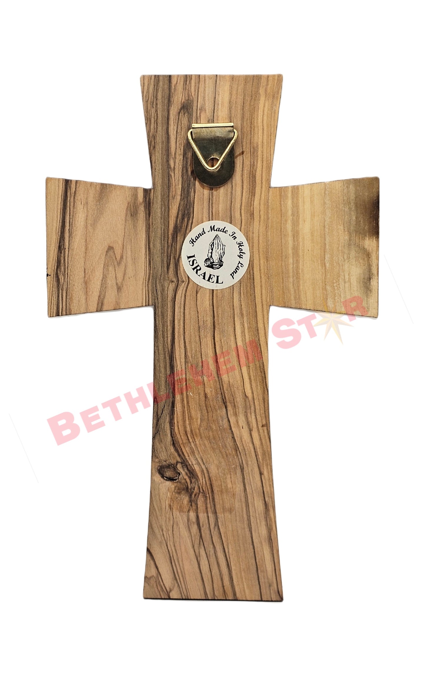 Olive wood Cross with Our Father prayer English
