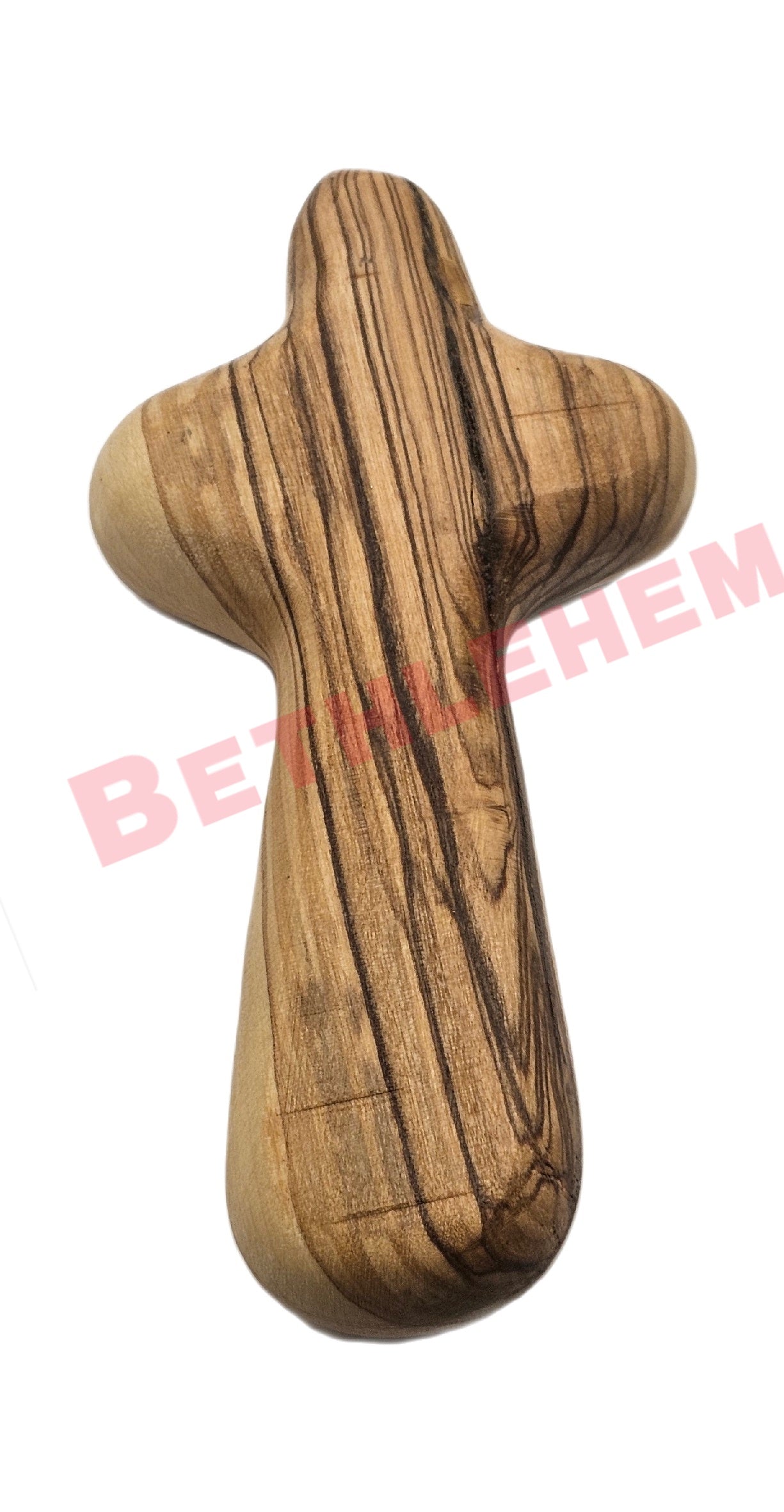 Hand Made Olive Wood Holding palm Cross from the holy lands