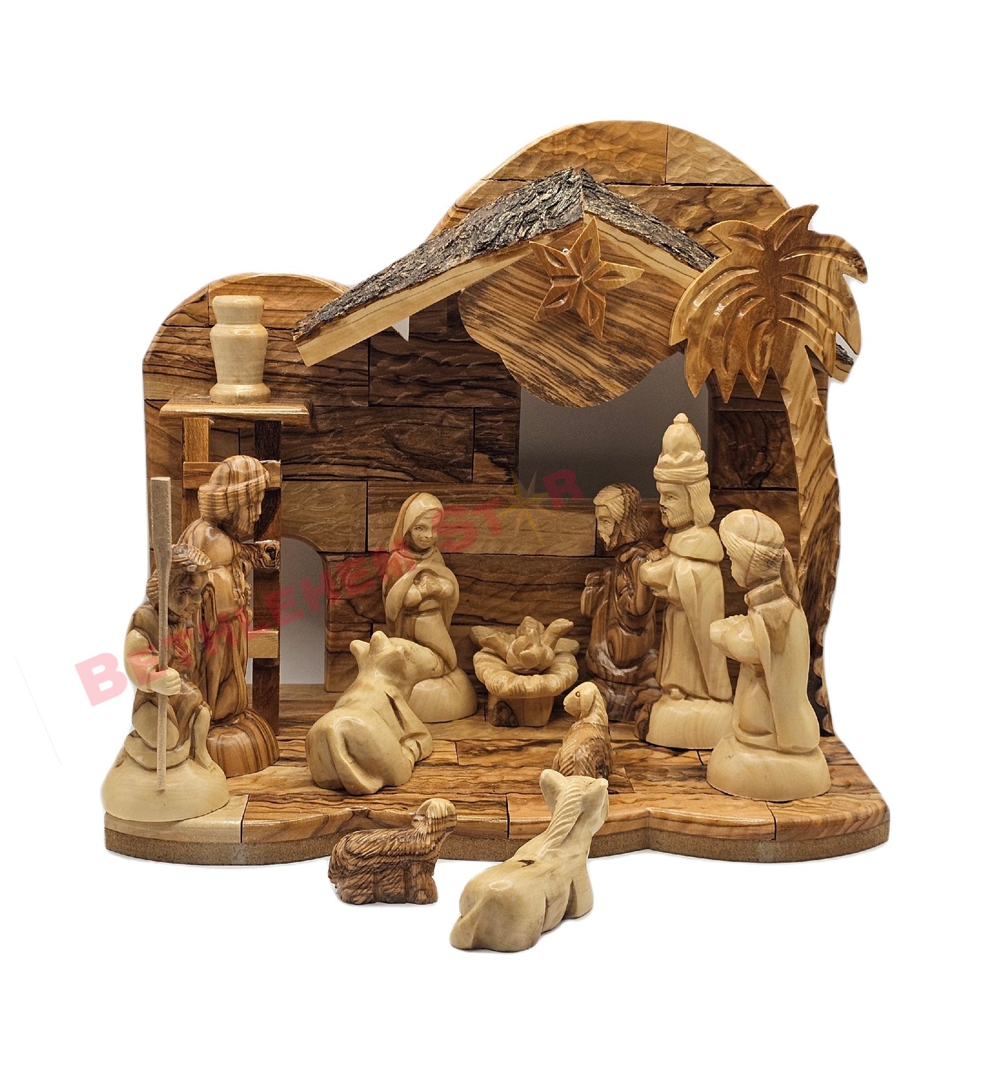 Olive Wood Nativity Janadeb With Face