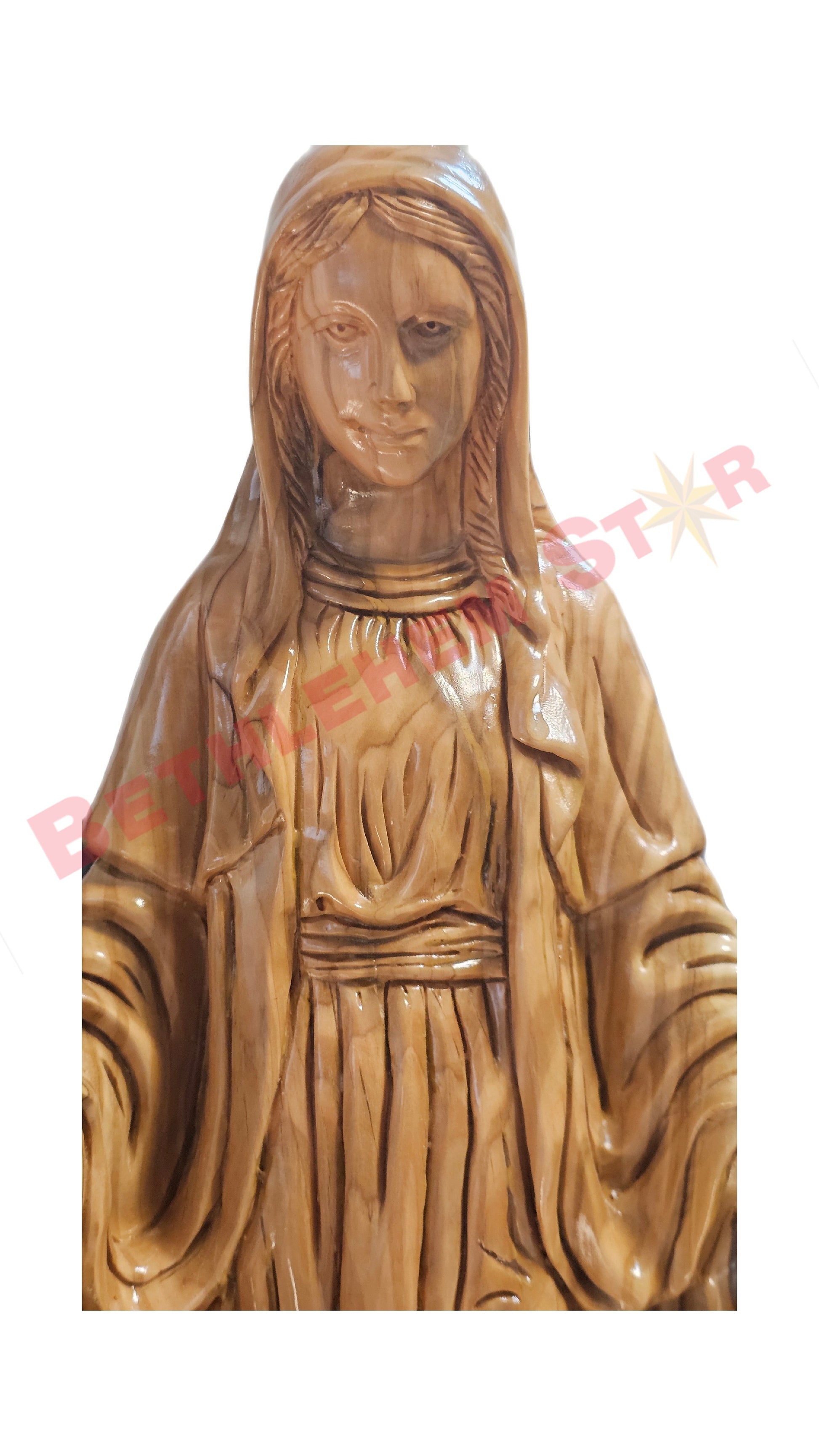 Lady of Immaculate Conception Olive Wood Hand Carved Statue