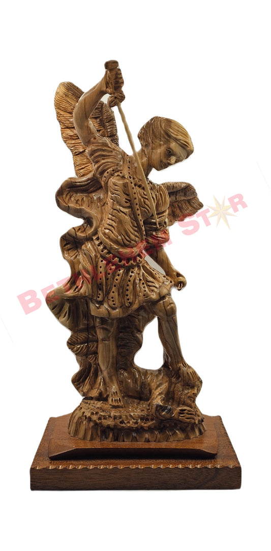 Medium St.Michael Pro Olive wood carving