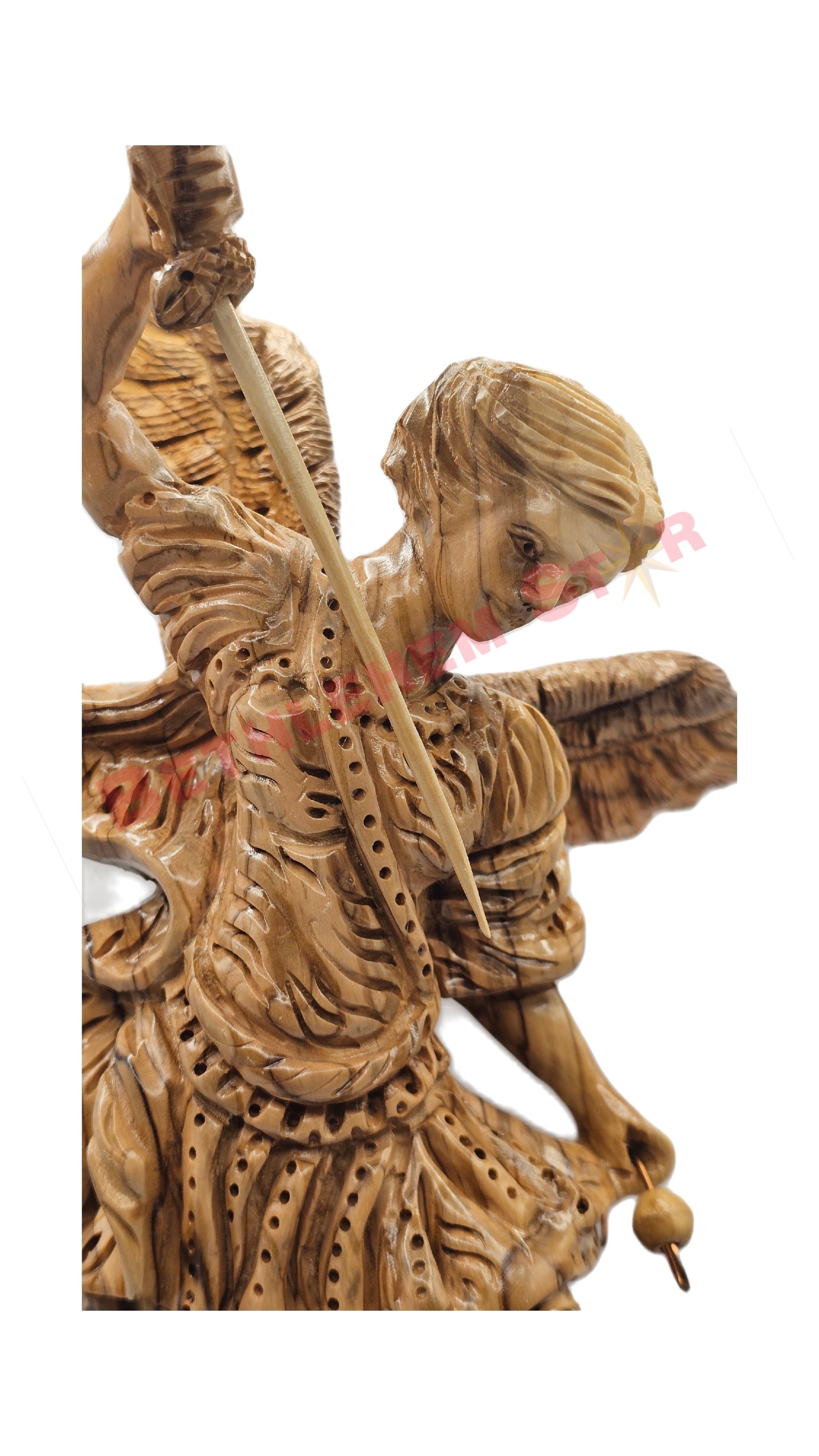 Medium St.Michael Pro Olive wood carving