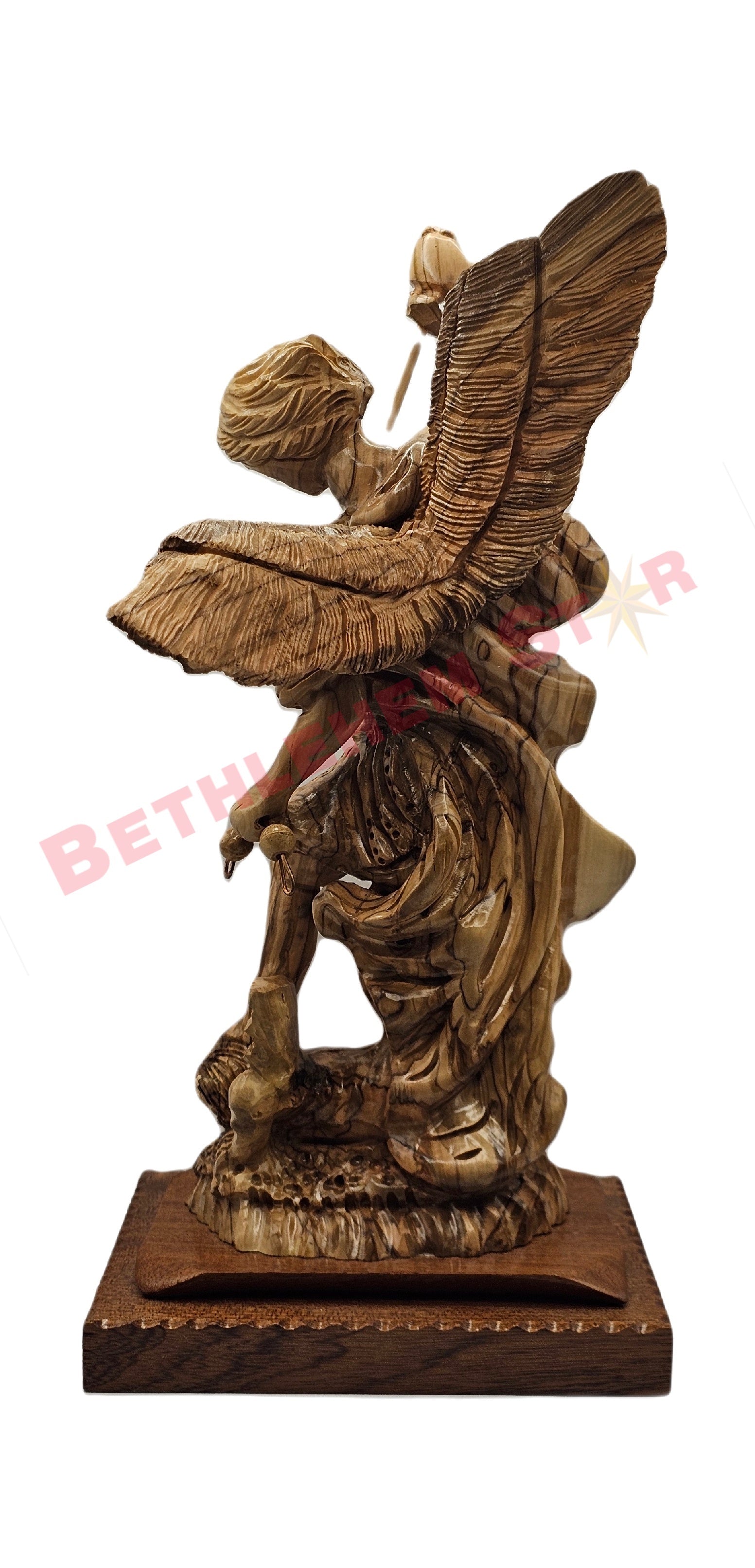 Medium St.Michael Pro Olive wood carving