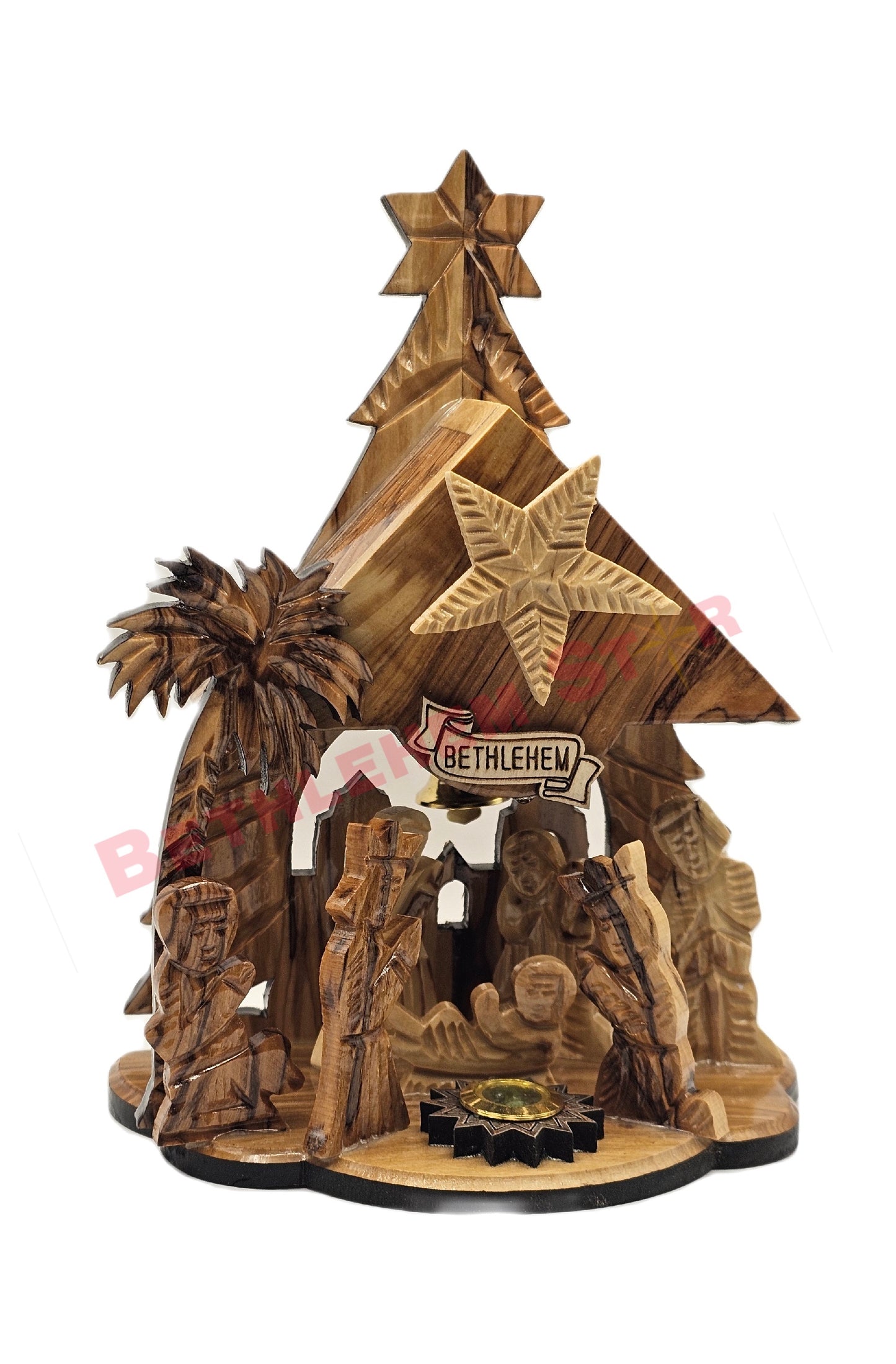 Olive wood Nativity Tree