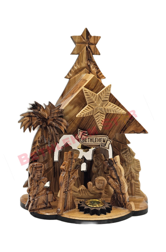 Olive wood Nativity Tree
