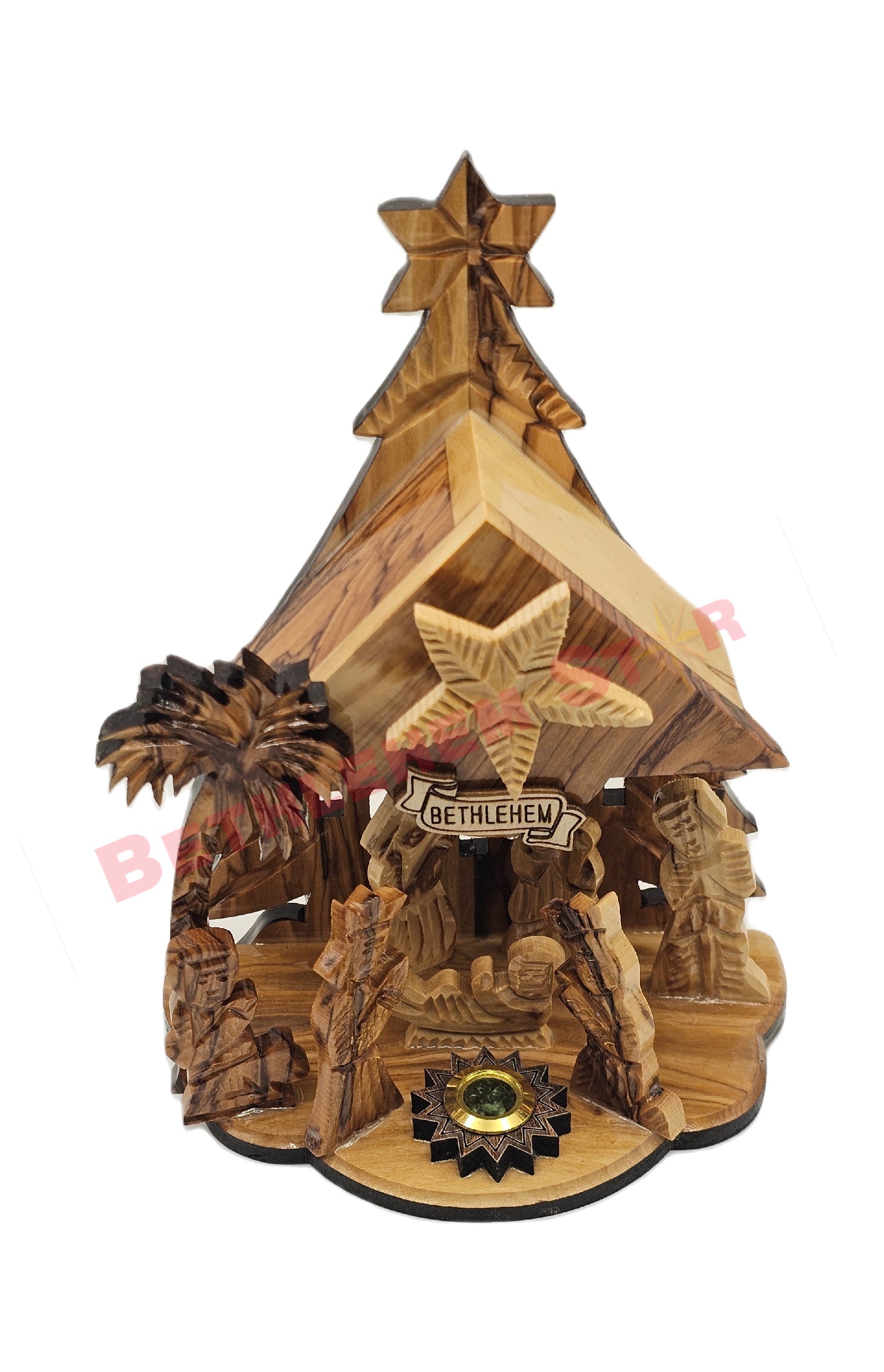 handcrafted nativity scene
