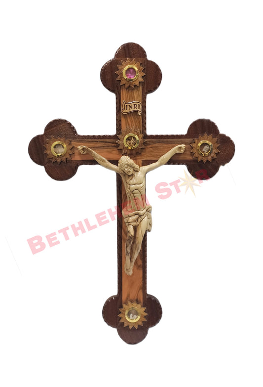 Olive wood & Mahogany Cross R 50cm