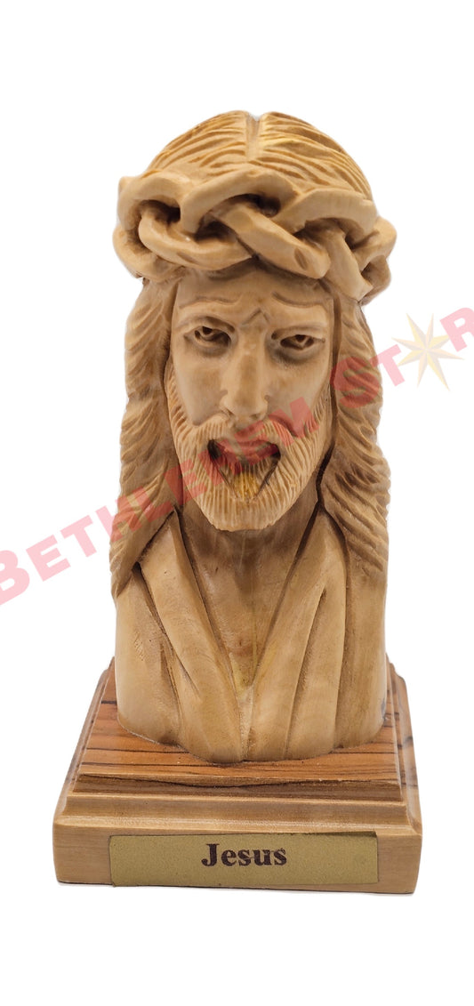 Head of Jesus olive wood Small