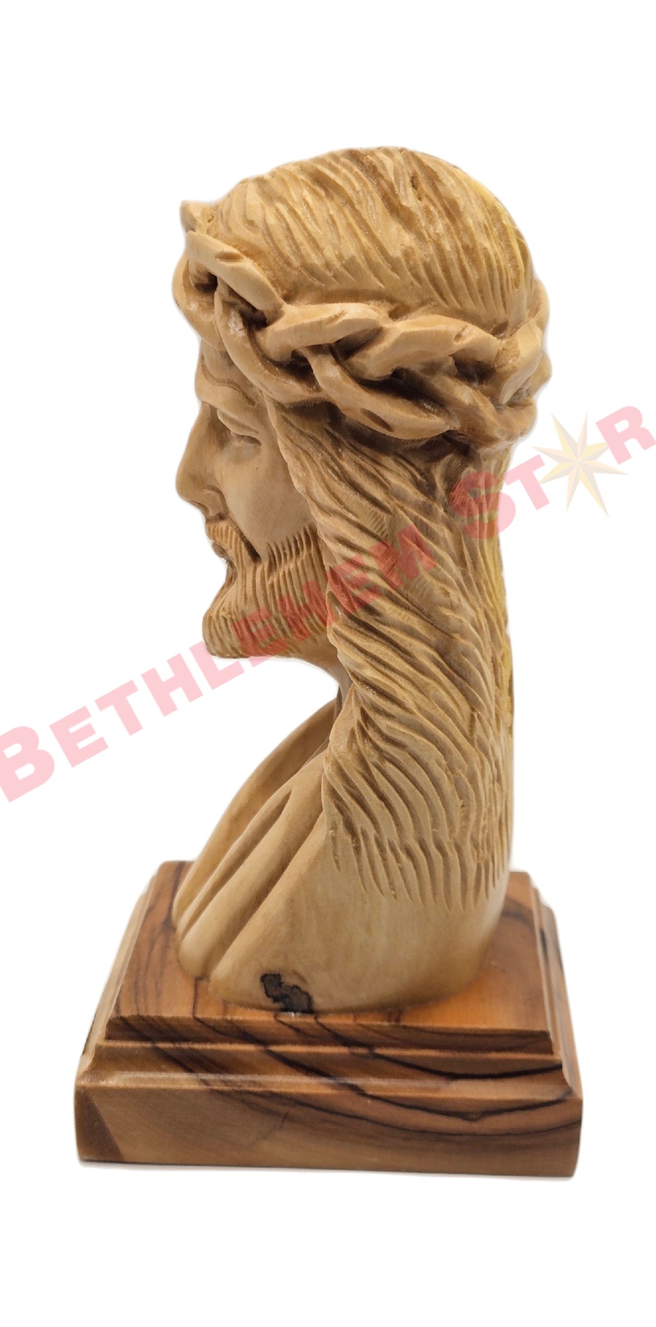 Head of Jesus olive wood Small