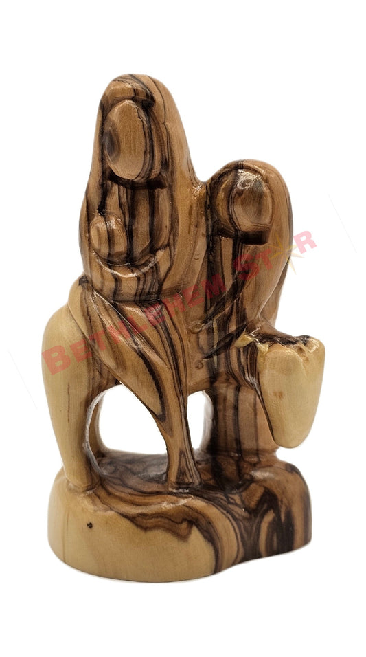 Olive wood Faceless Flight To Egypt X-Small