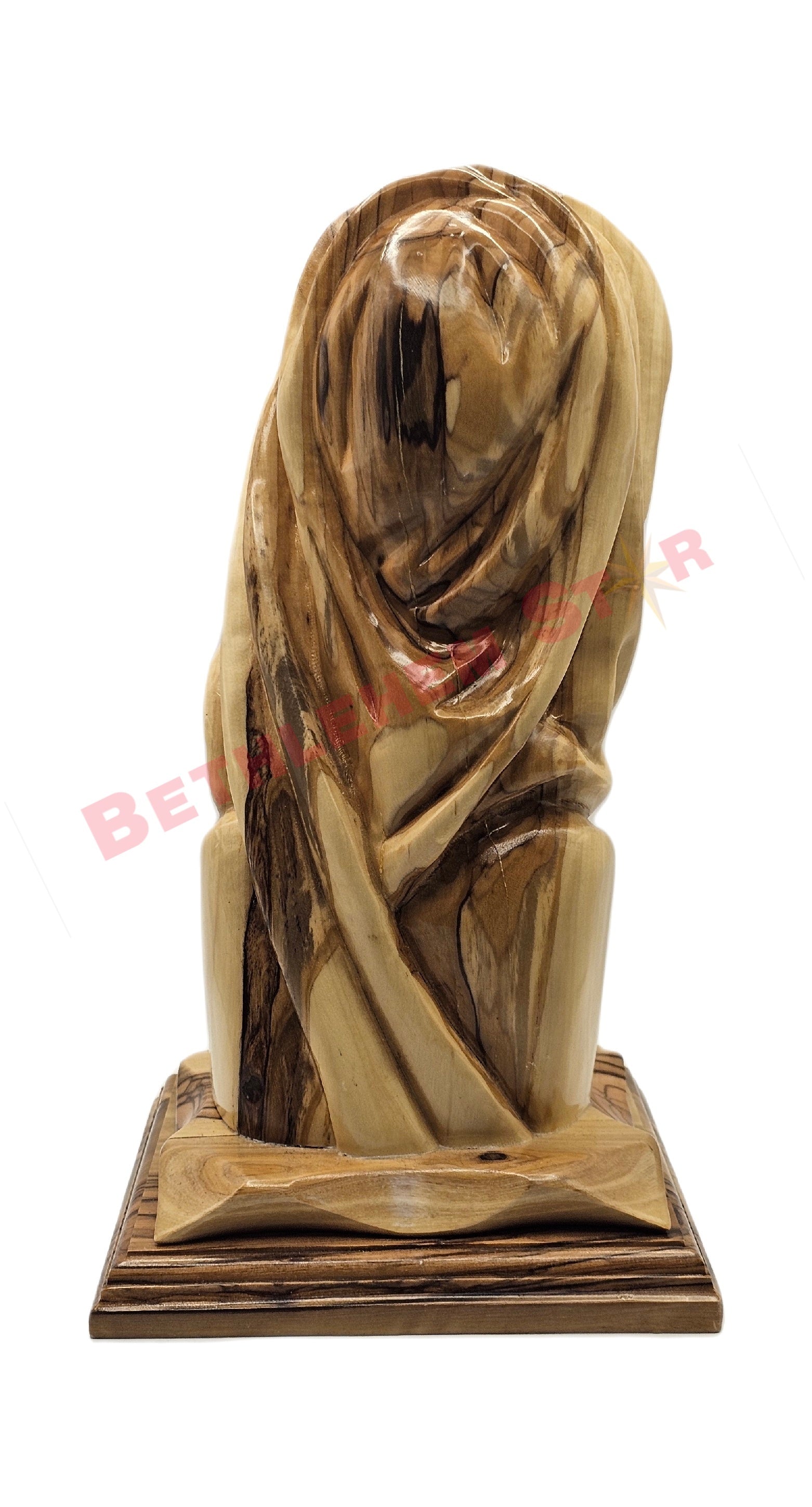 Virgin Mary Head olive wood carving