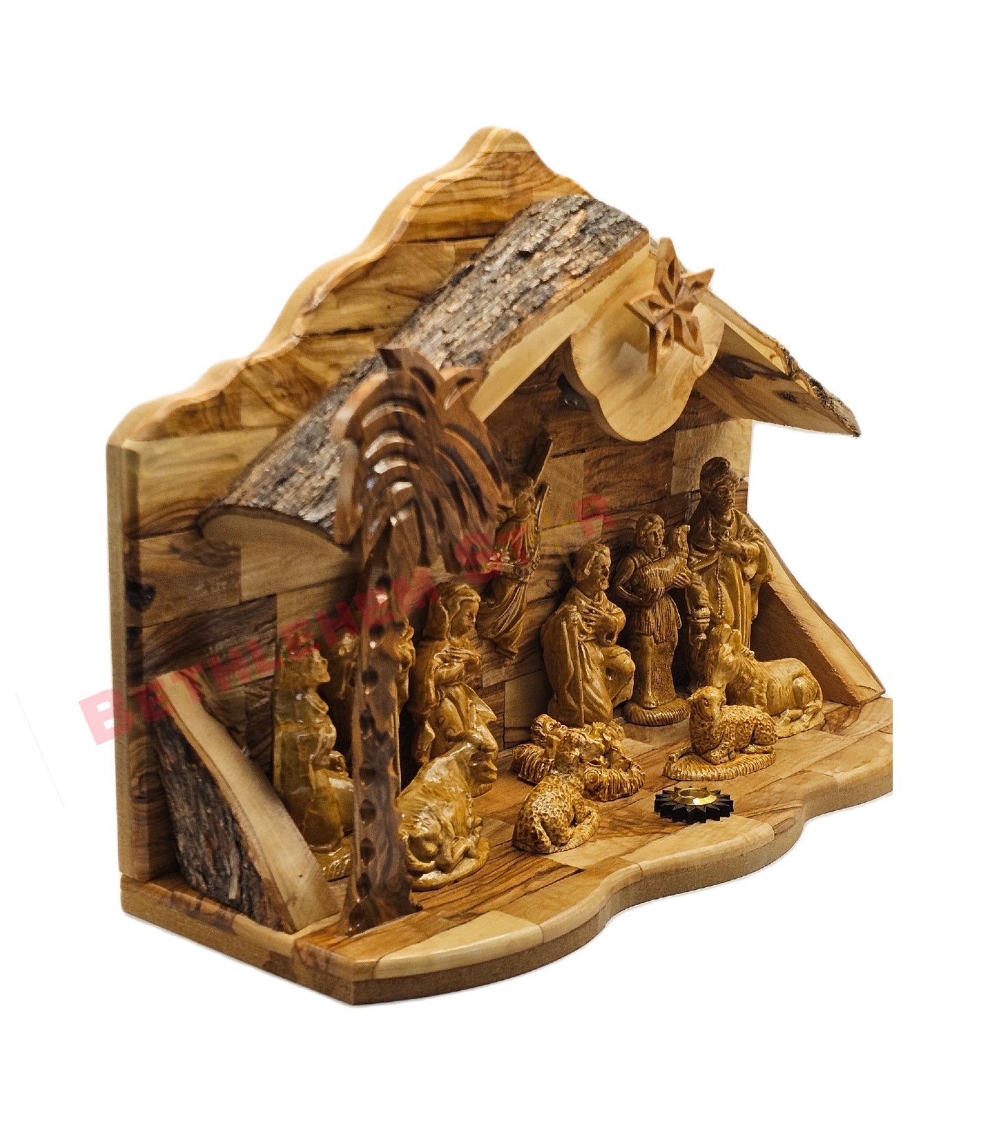wooden nativity