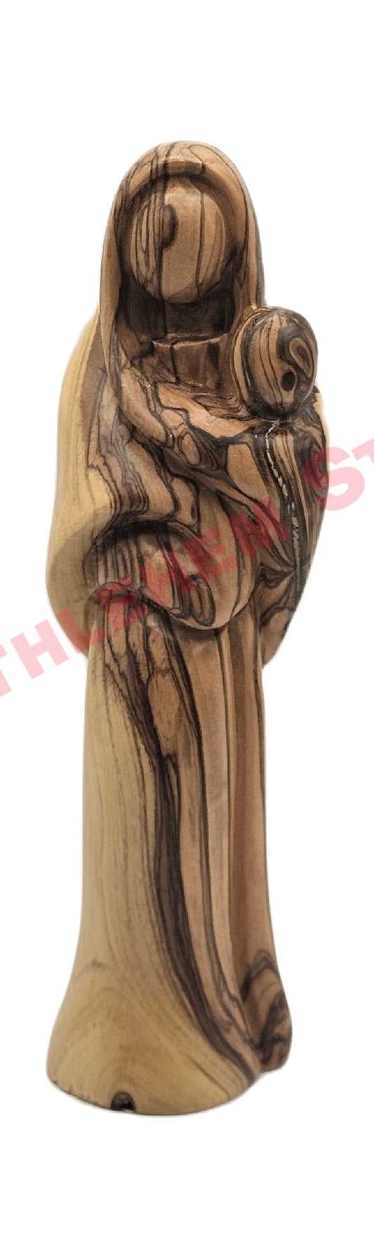 Faceless Madonna and Child - Mary with Baby Jesus Olive Wood Statue Medium