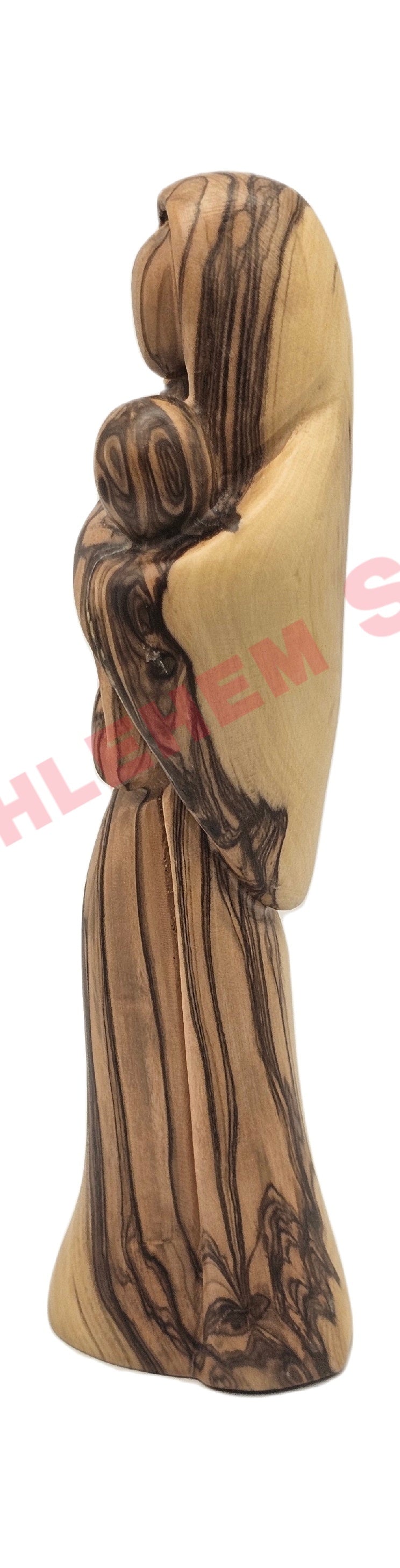 Faceless Madonna and Child - Mary with Baby Jesus Olive Wood Statue Medium