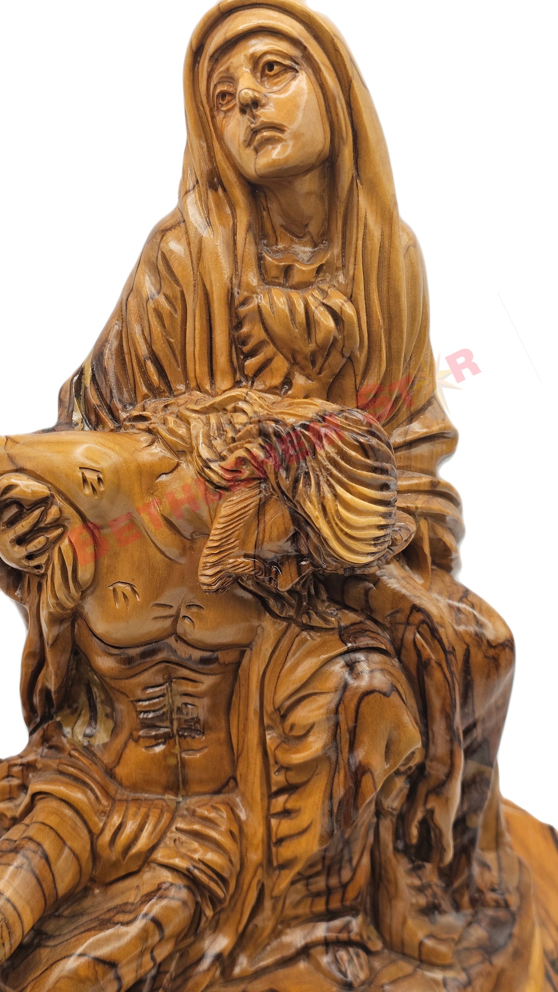 Pieta hand carved from Olive wood