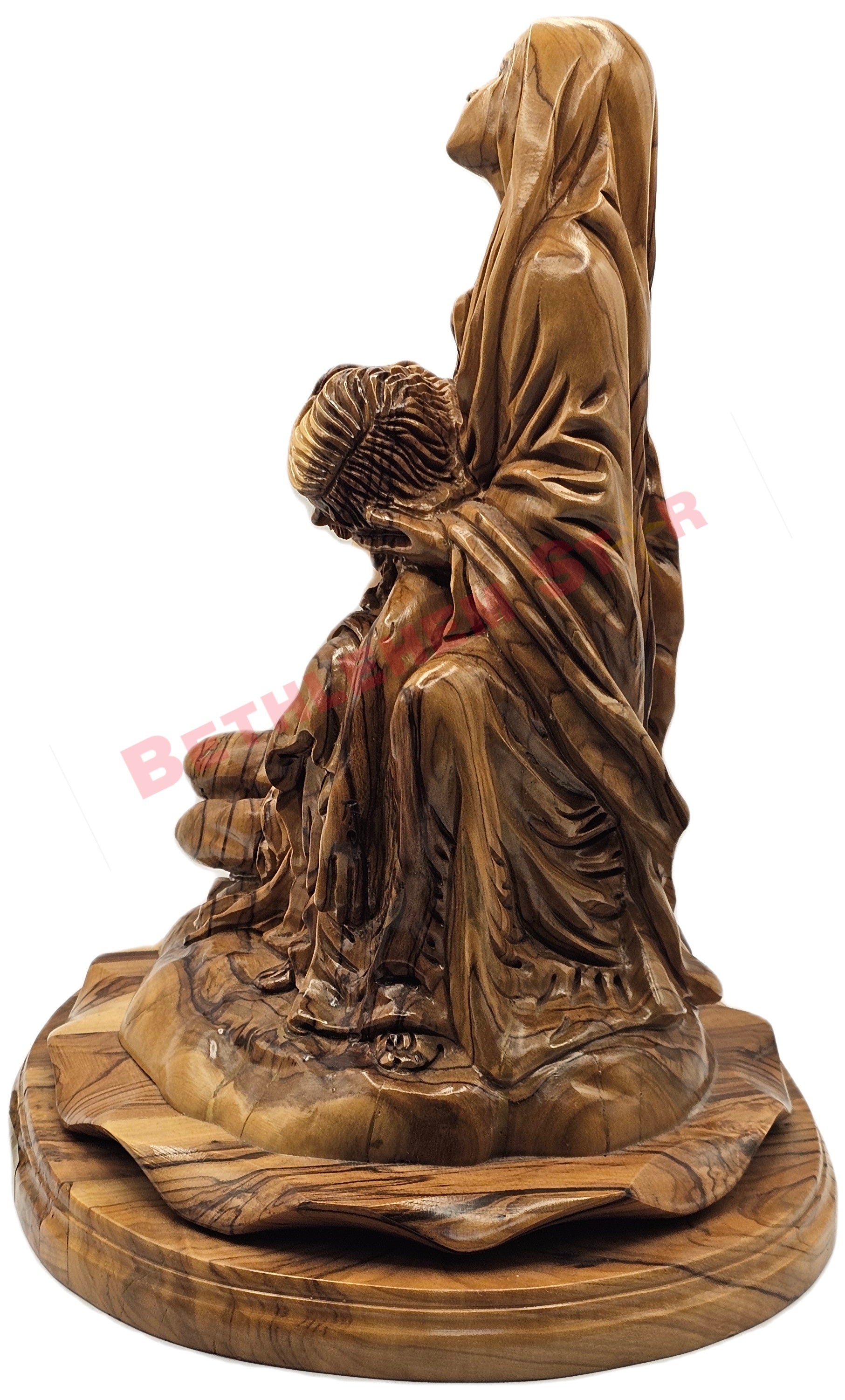 Pieta hand carved from Olive wood