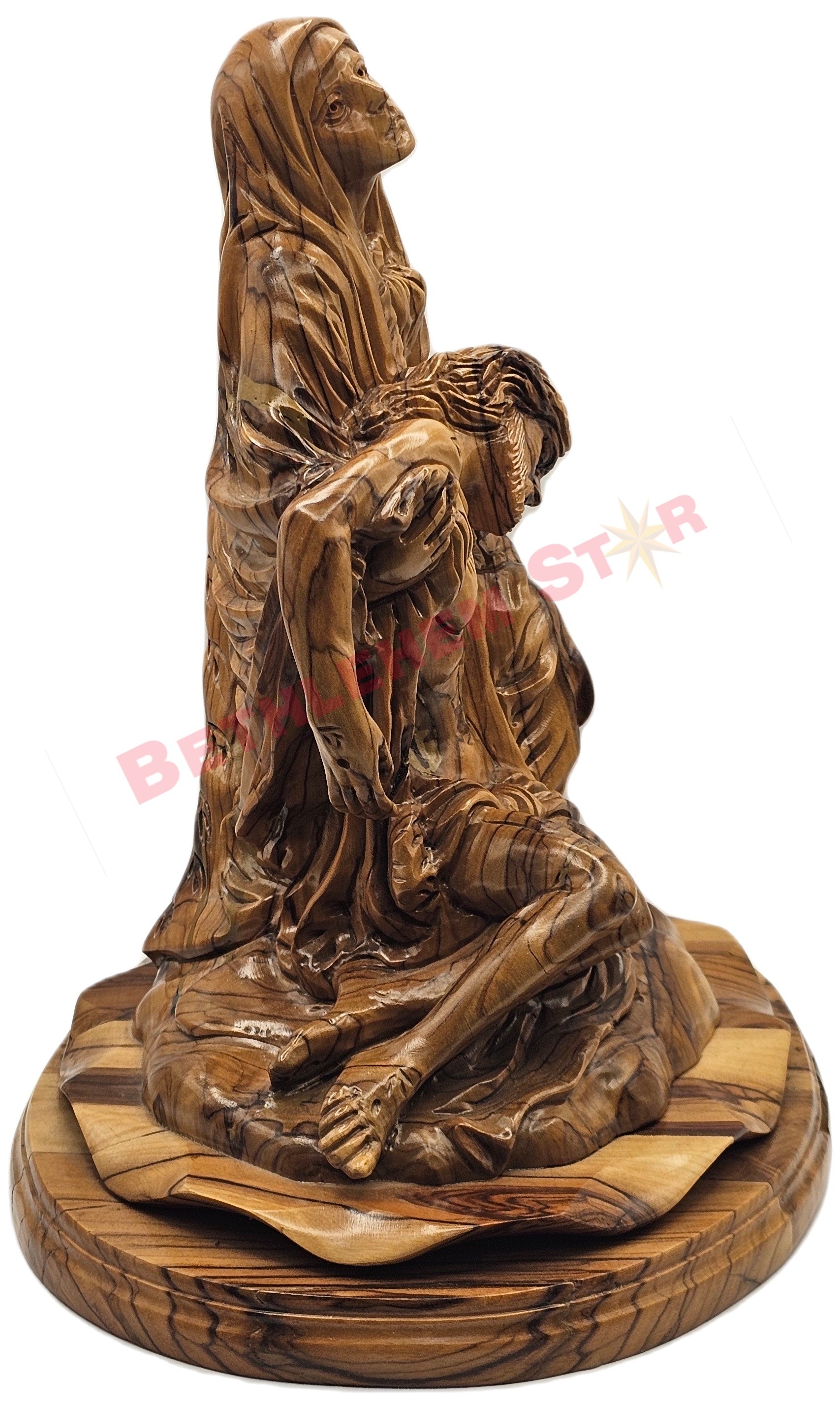 Pieta hand carved from Olive wood