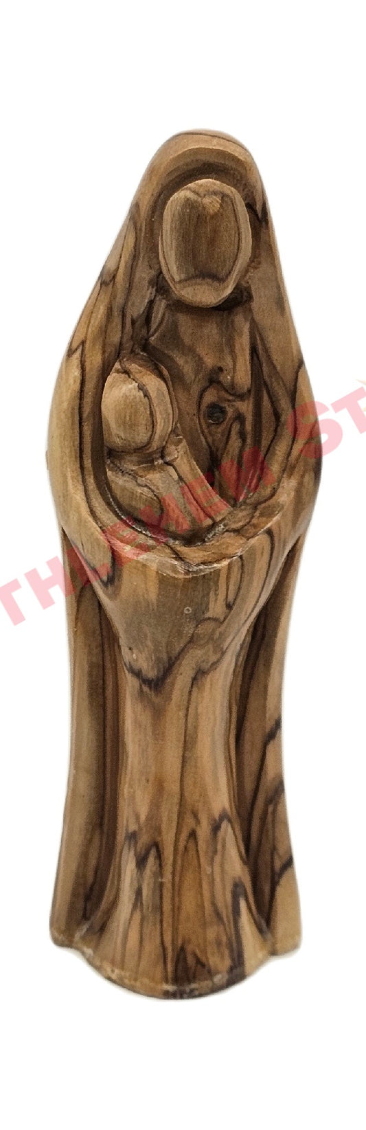 Faceless Madonna and Child - Mary with Baby Jesus Olive Wood Statue Small