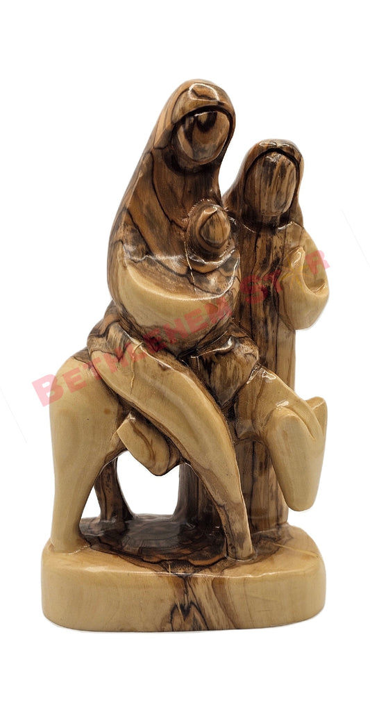 Olive wood Faceless Flight To Egypt Medium