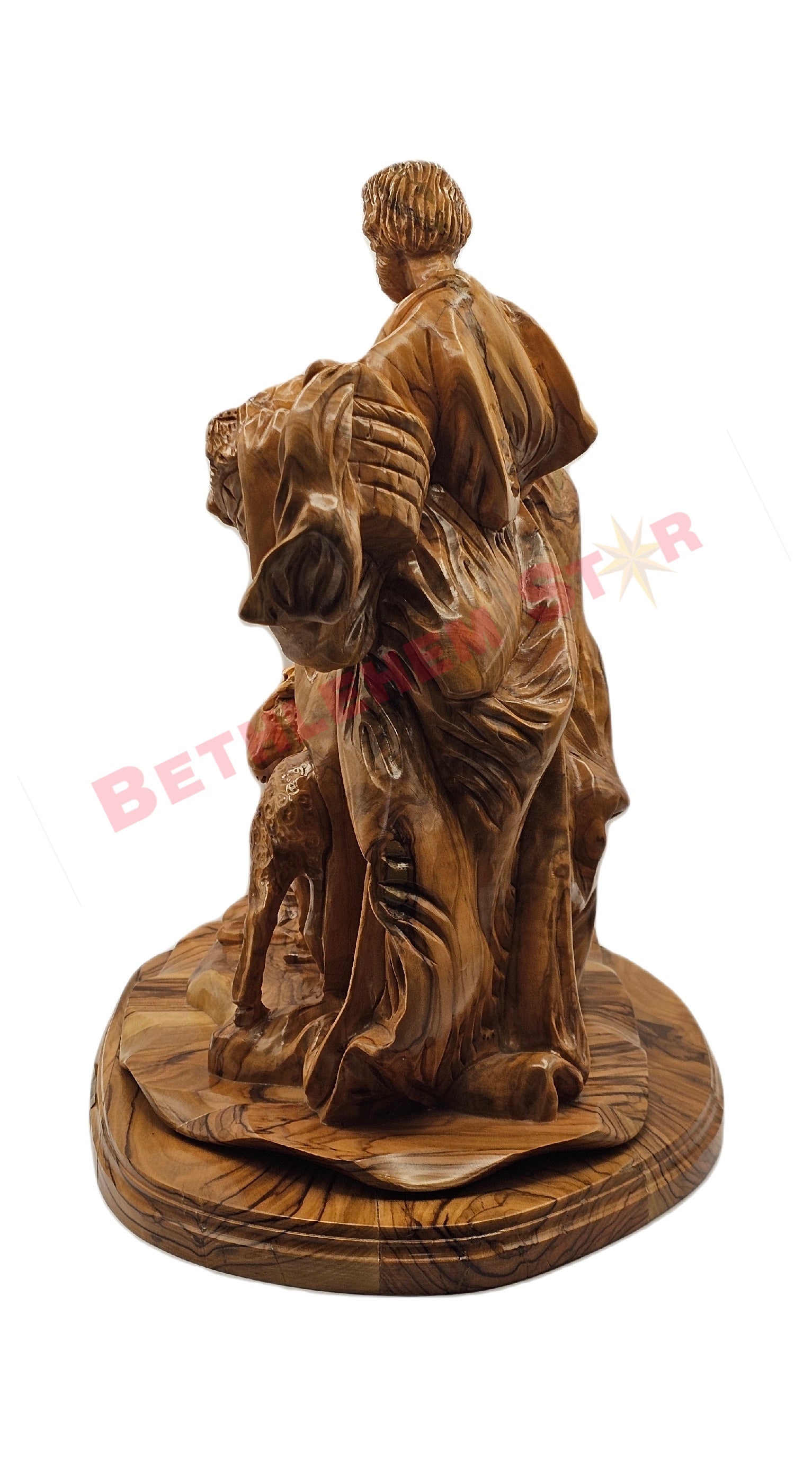 The Holy Family with sheep olive wood hand carved Professionally
