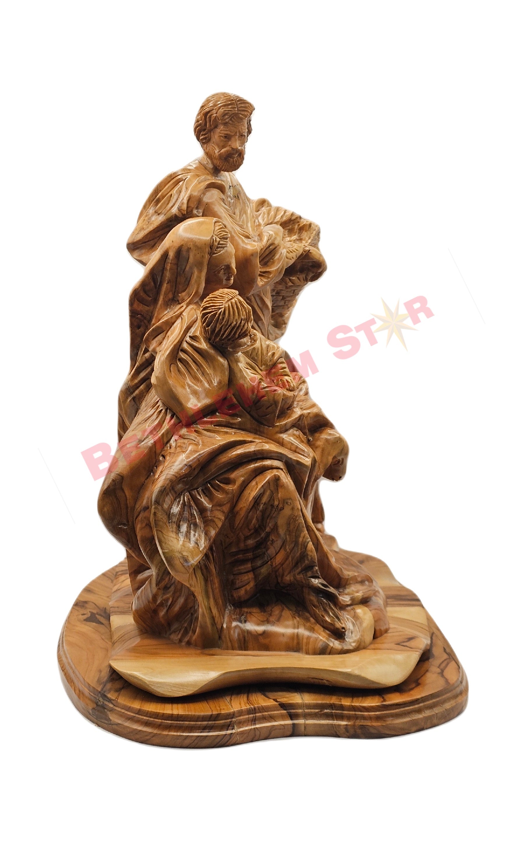 The Holy Family with sheep olive wood hand carved Professionally