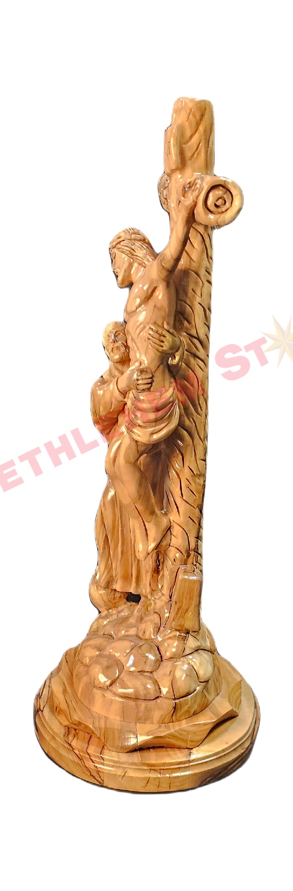 Saint Francis Embracing Christ hand carved from Olive wood