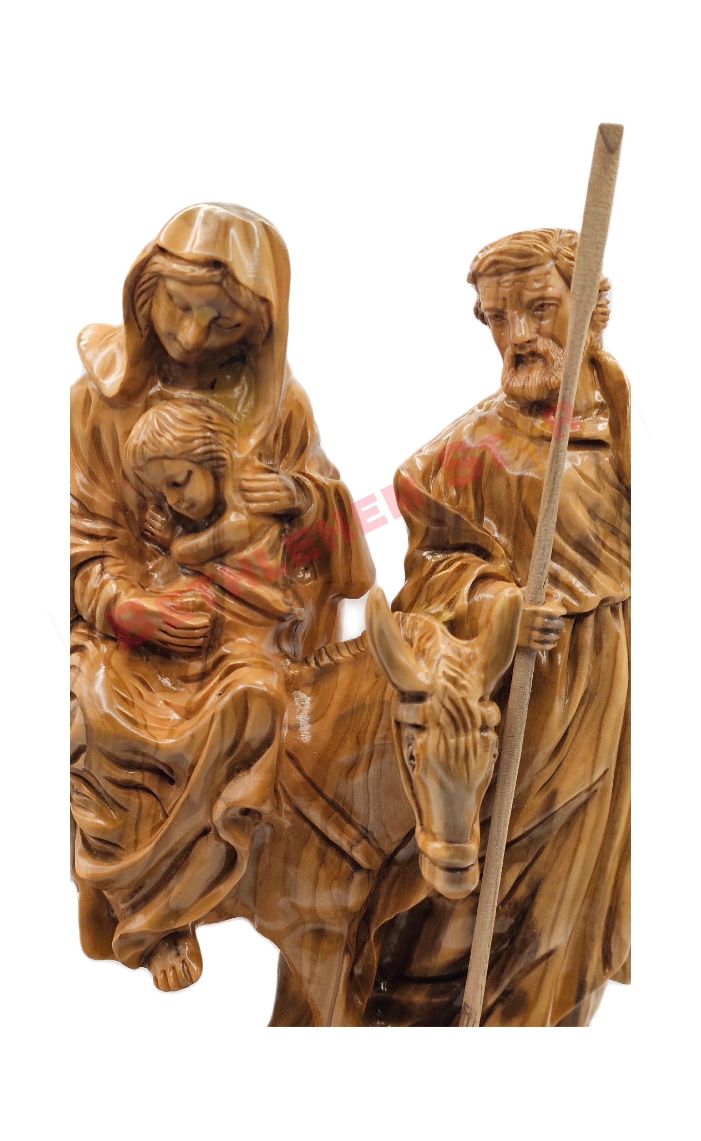 Flight to Egypt hand carved olive wood