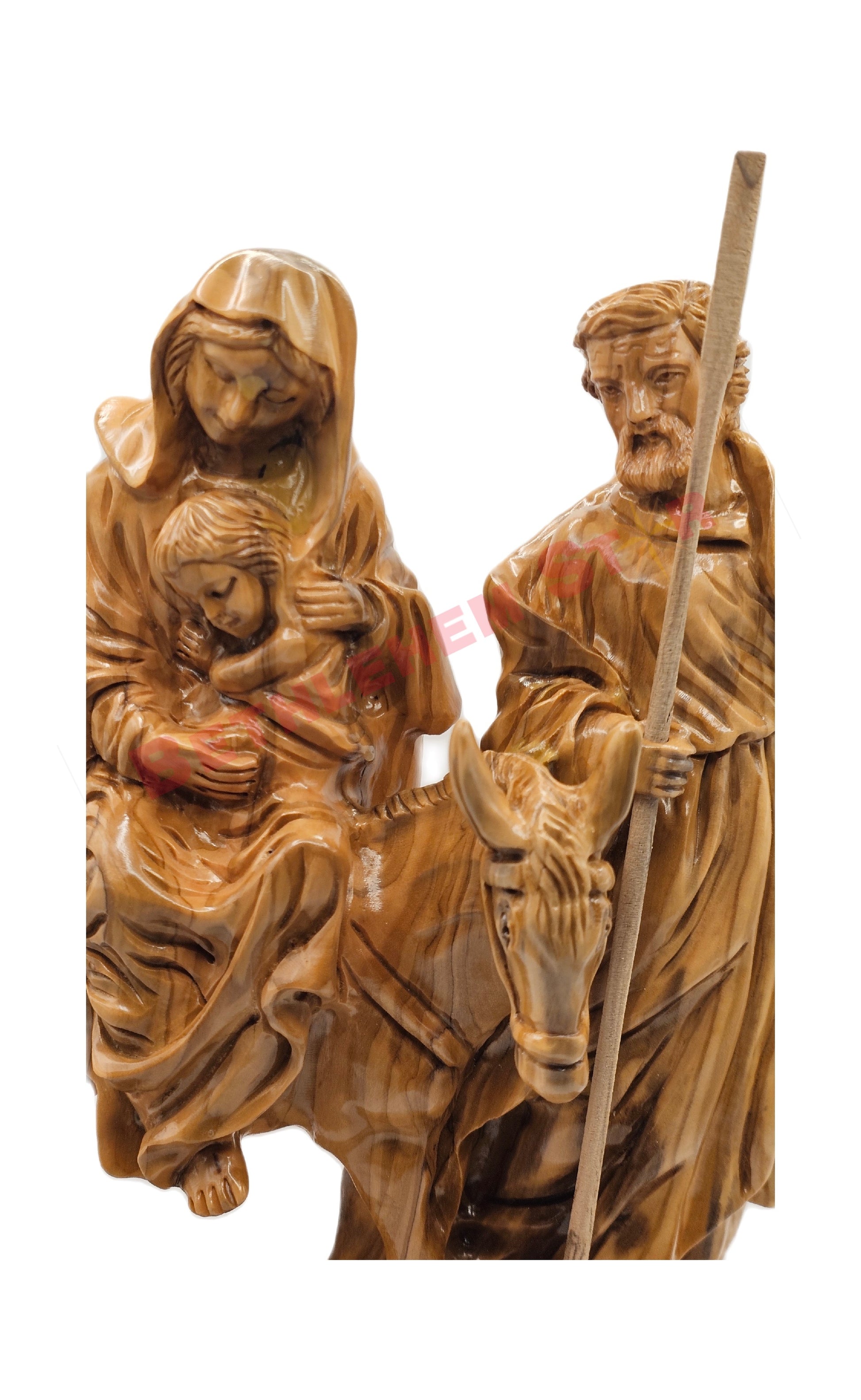 Flight to Egypt hand carved olive wood
