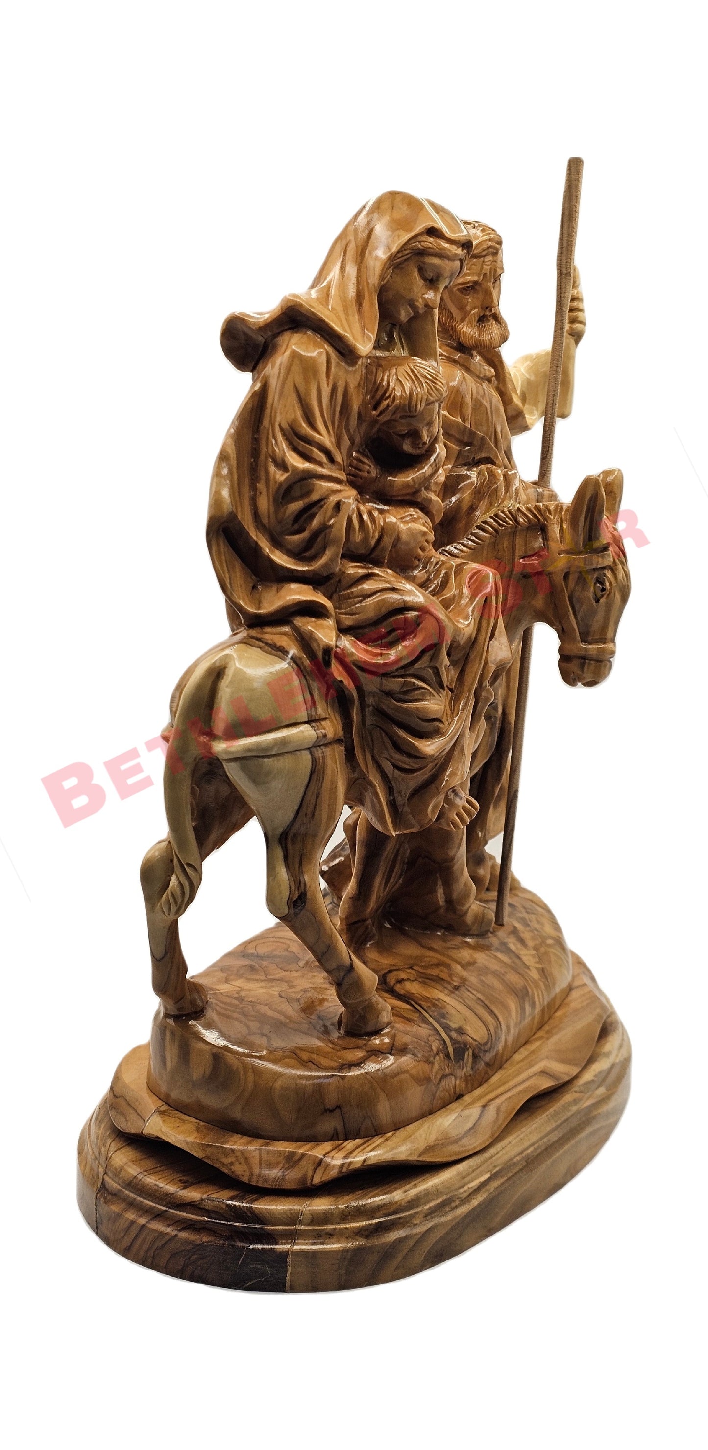 Flight to Egypt hand carved olive wood
