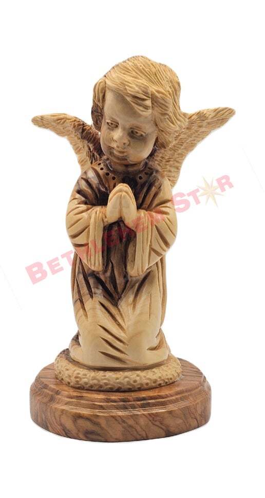Medium Angel pro standing Olive wood carving