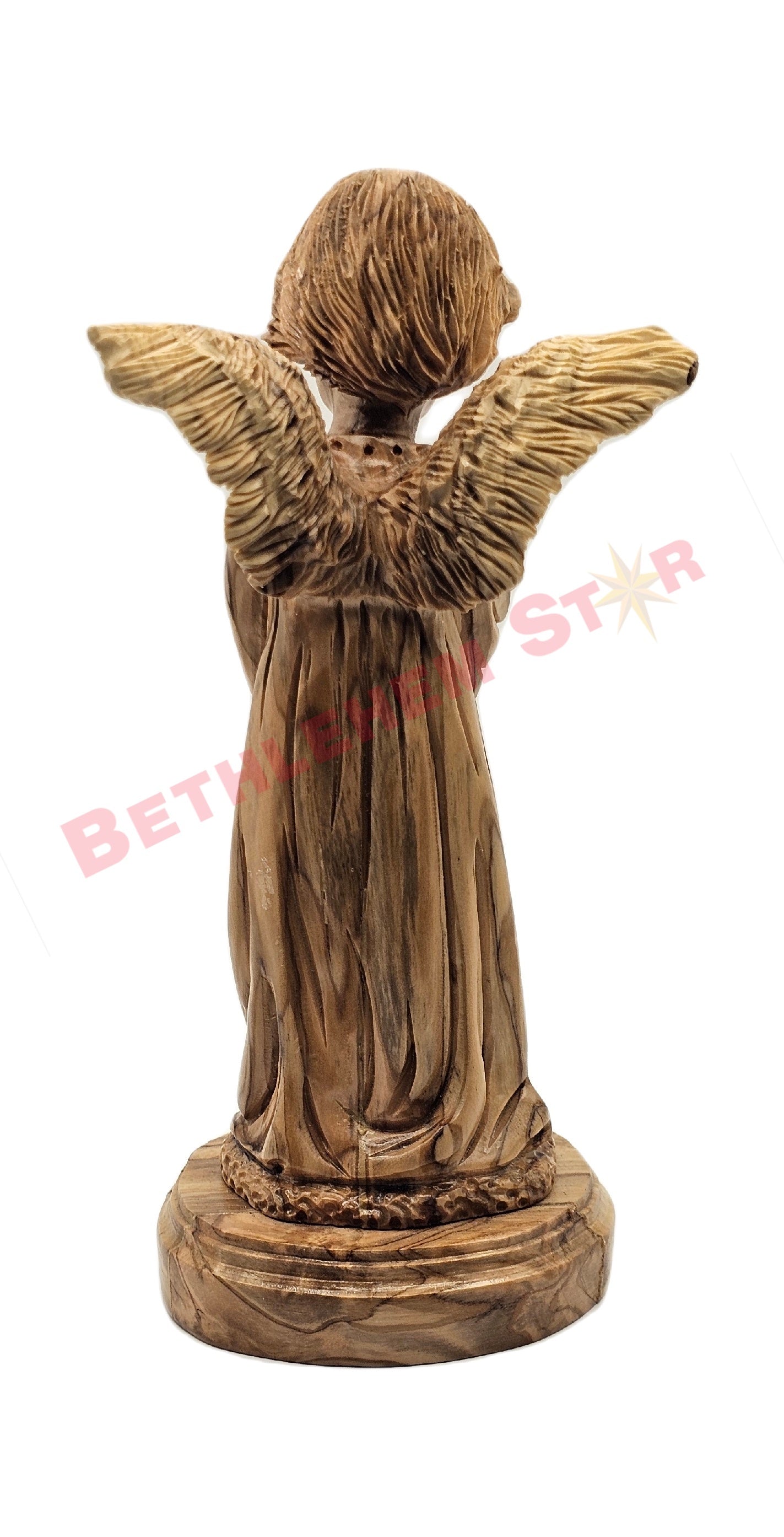 Medium Angel pro standing Olive wood carving