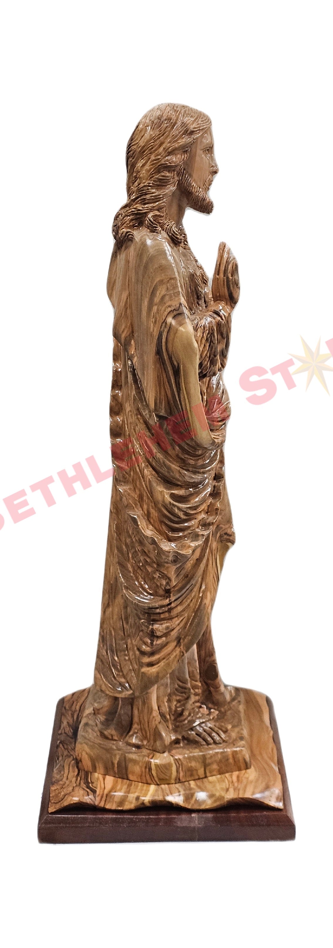 The Sacred heart of Jesus professionally hand carved from olive wood