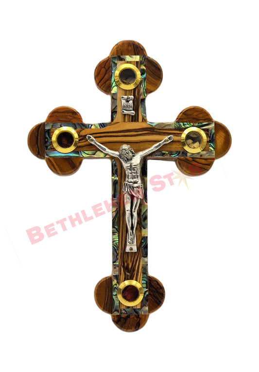 Olive wood & Mother of pearls Cross RM 16cm