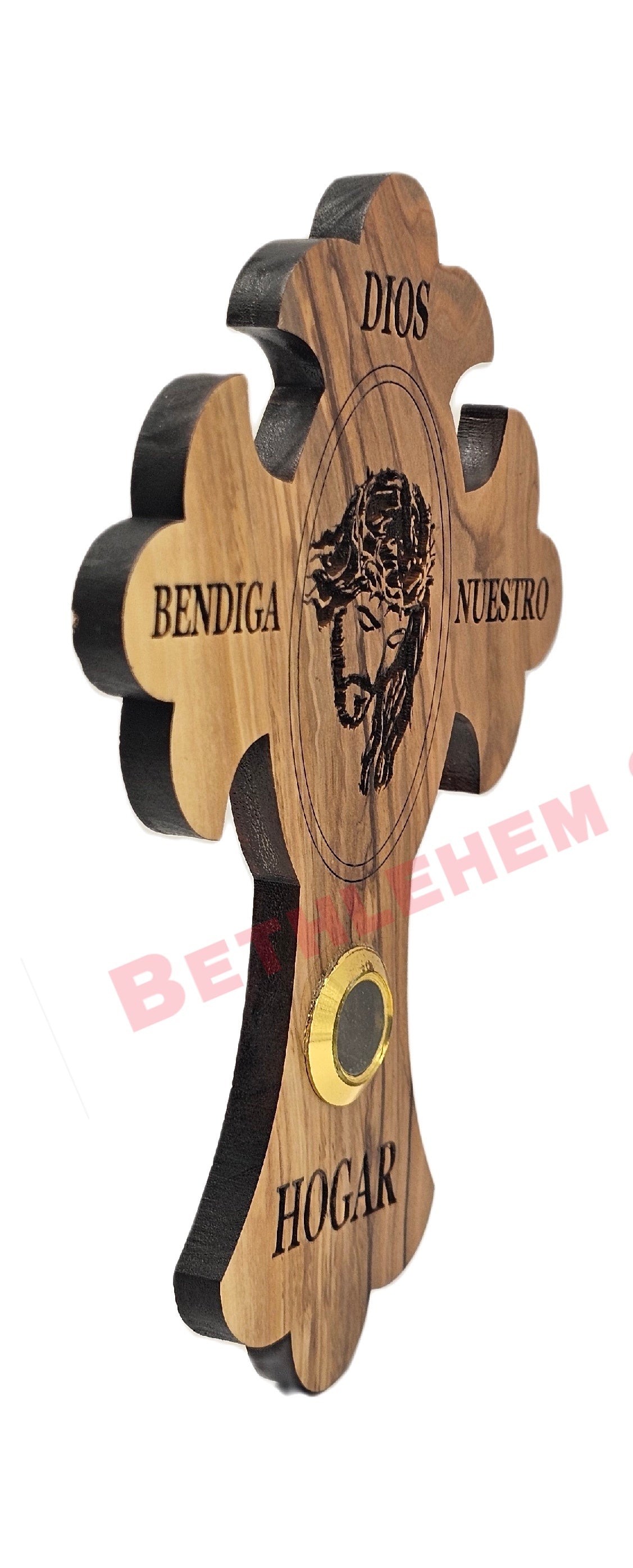 Olive wood Cross god bless our home from the holy lands