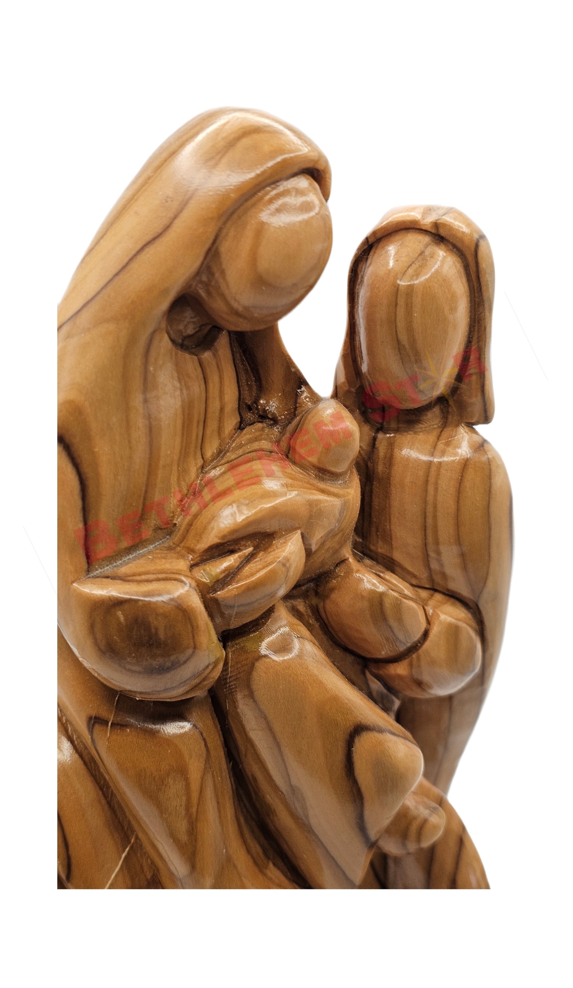 Olive wood Faceless Flight To Egypt Large
