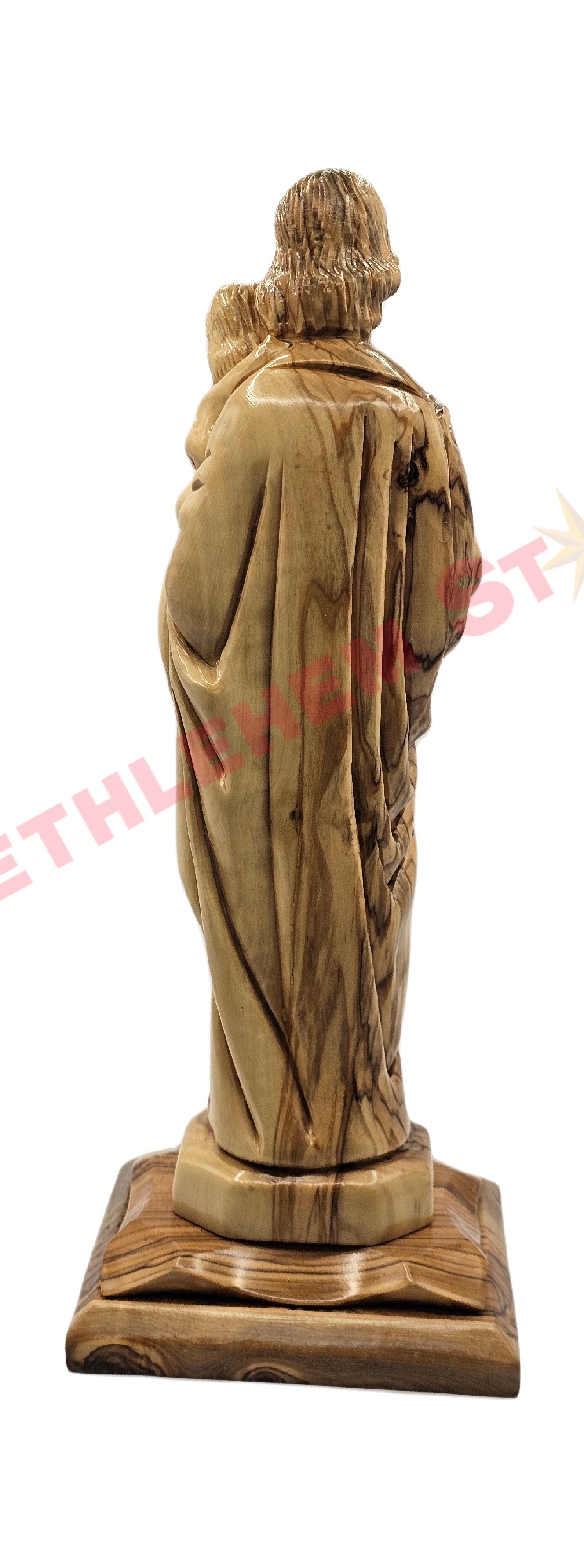 Olive Wood Saint Joseph Holding Baby Jesus medium